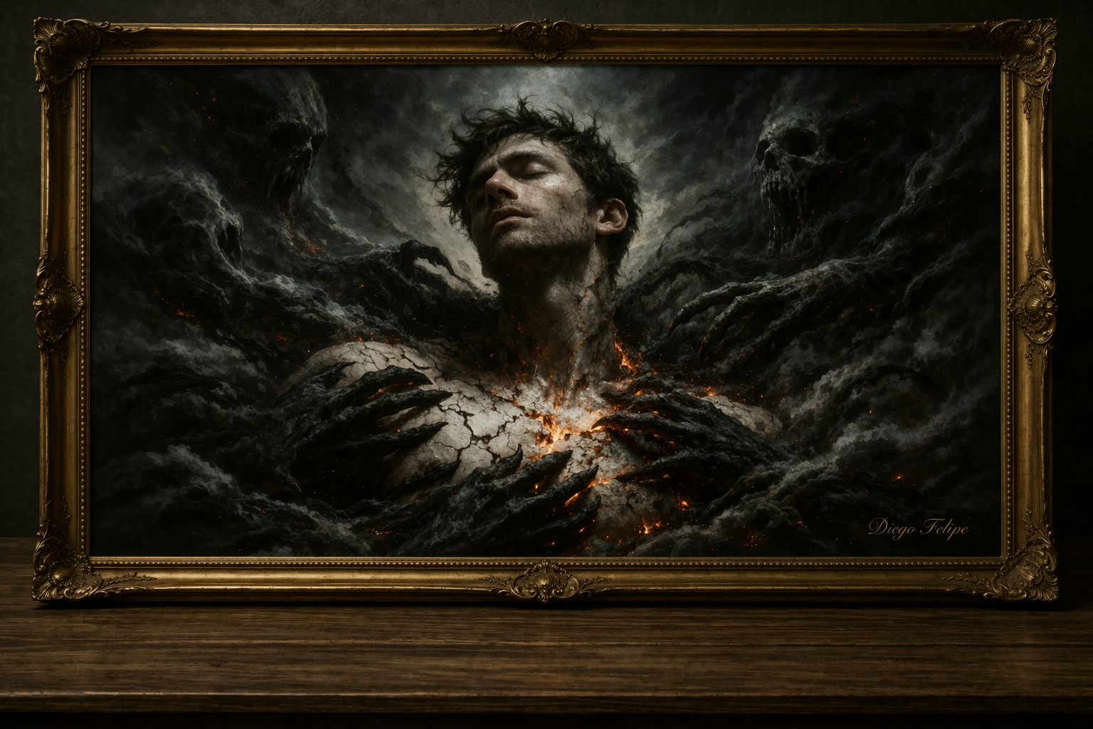 Gothic portrait with thorn crown