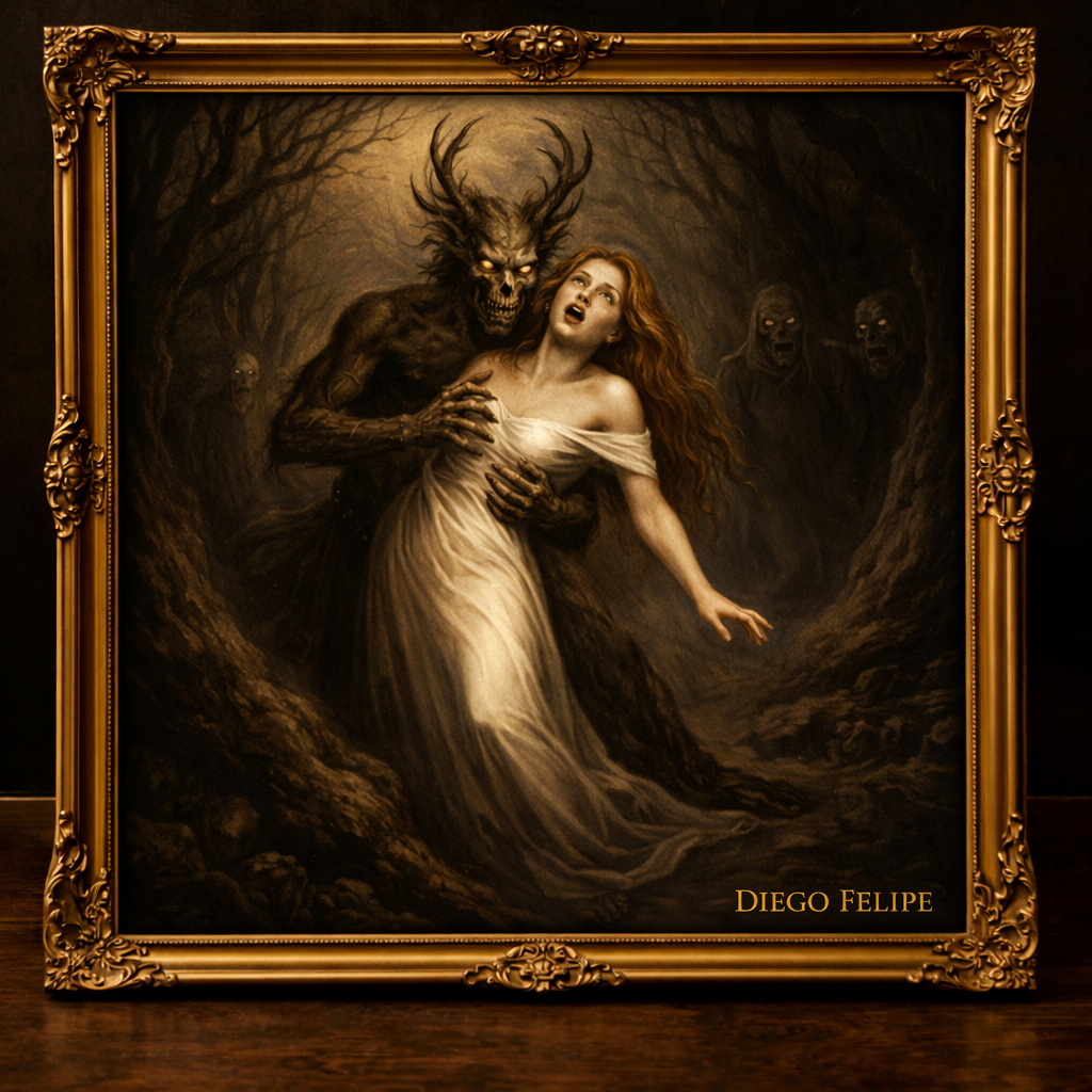 Demonic encounter in a haunted forest