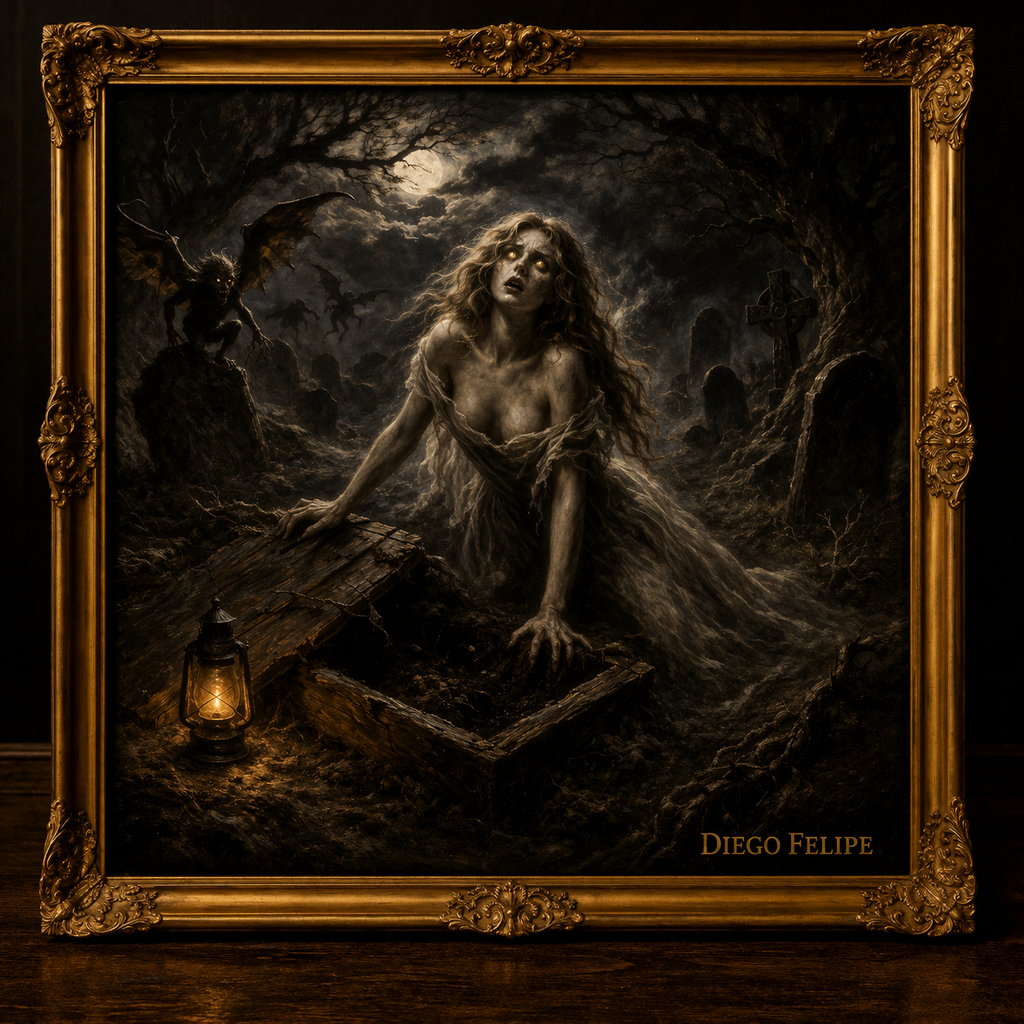 Emerging from the grave at midnight