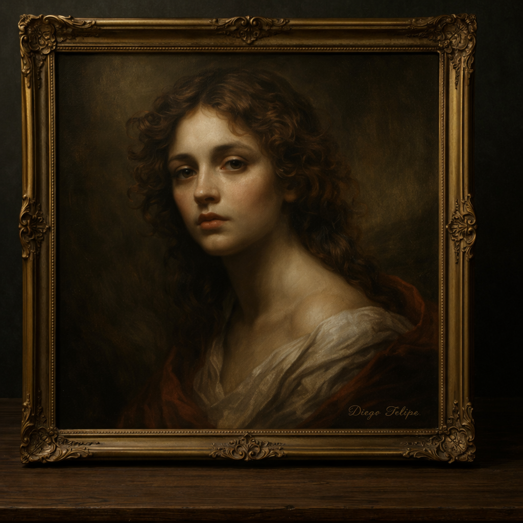Portrait of a young woman in chiaroscuro