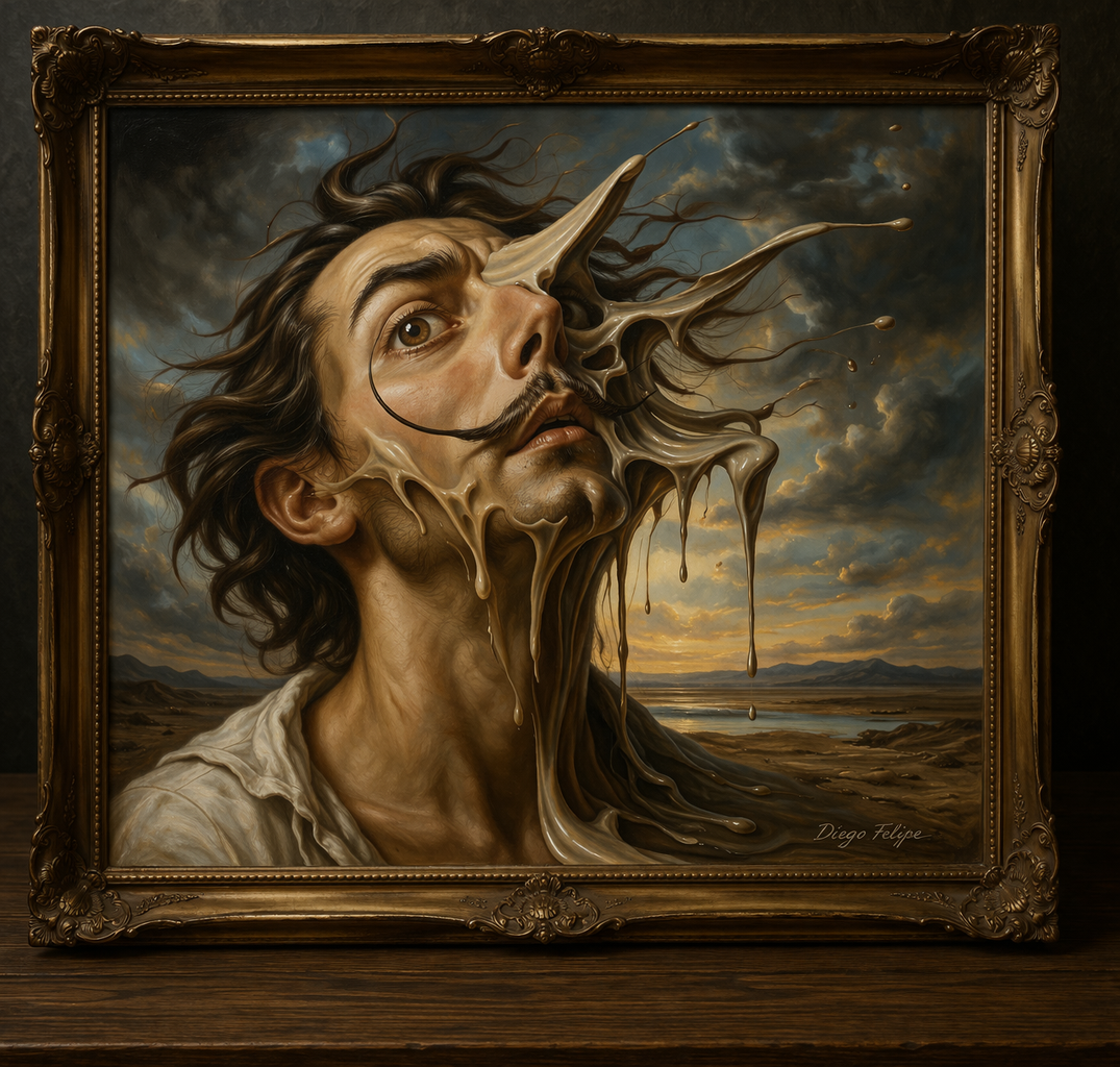 Surréaliste portrait dans un cadre orné 2
